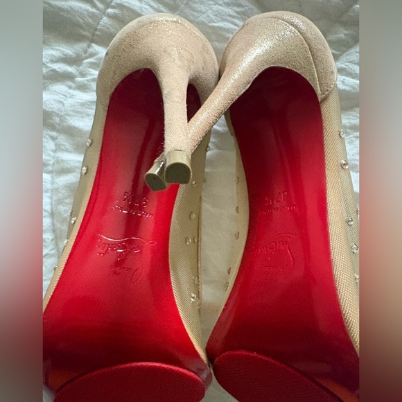 Christian Louboutin Gold Studded Heels - Picture 4 of 5